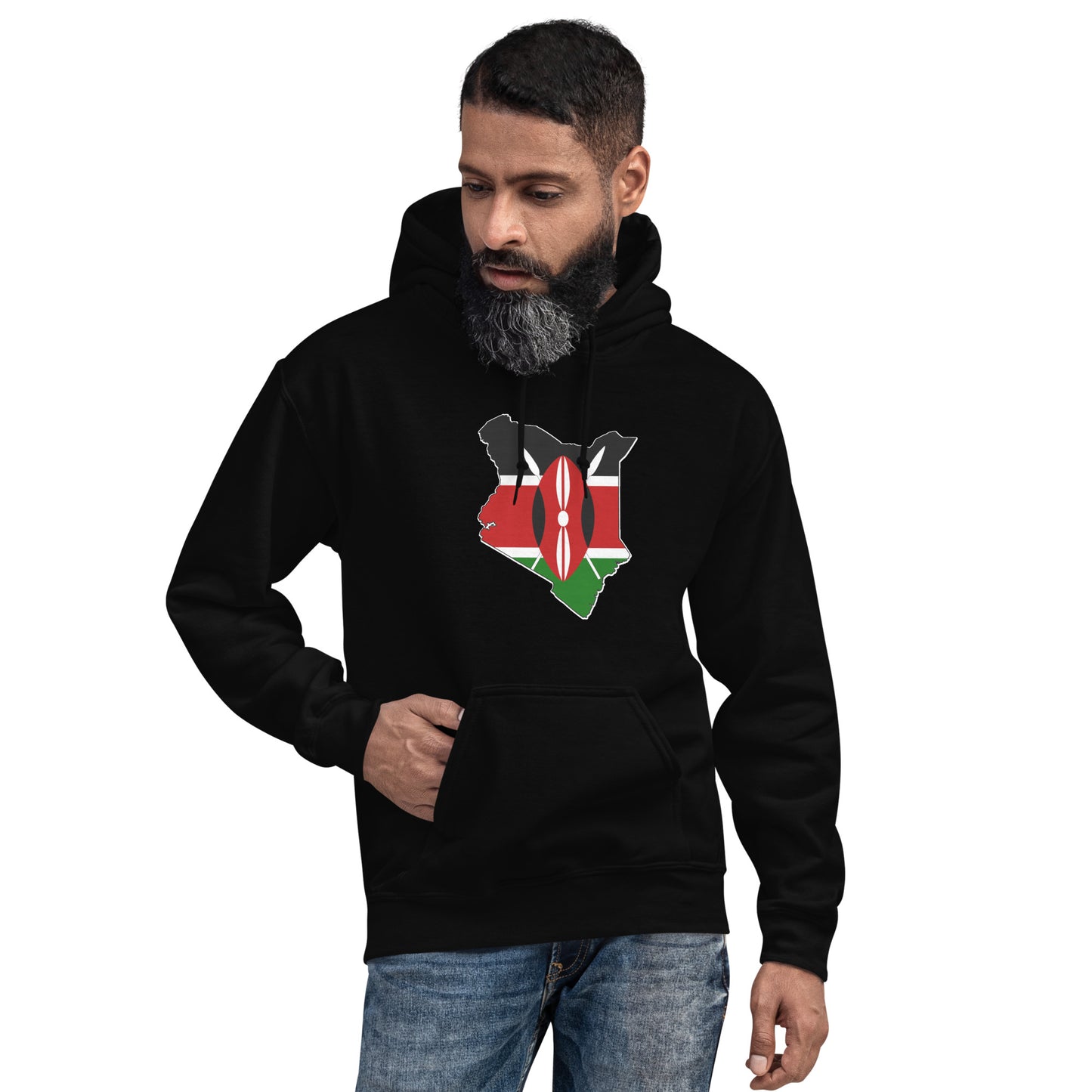 Kenyan flag map - Unisex Hoodie