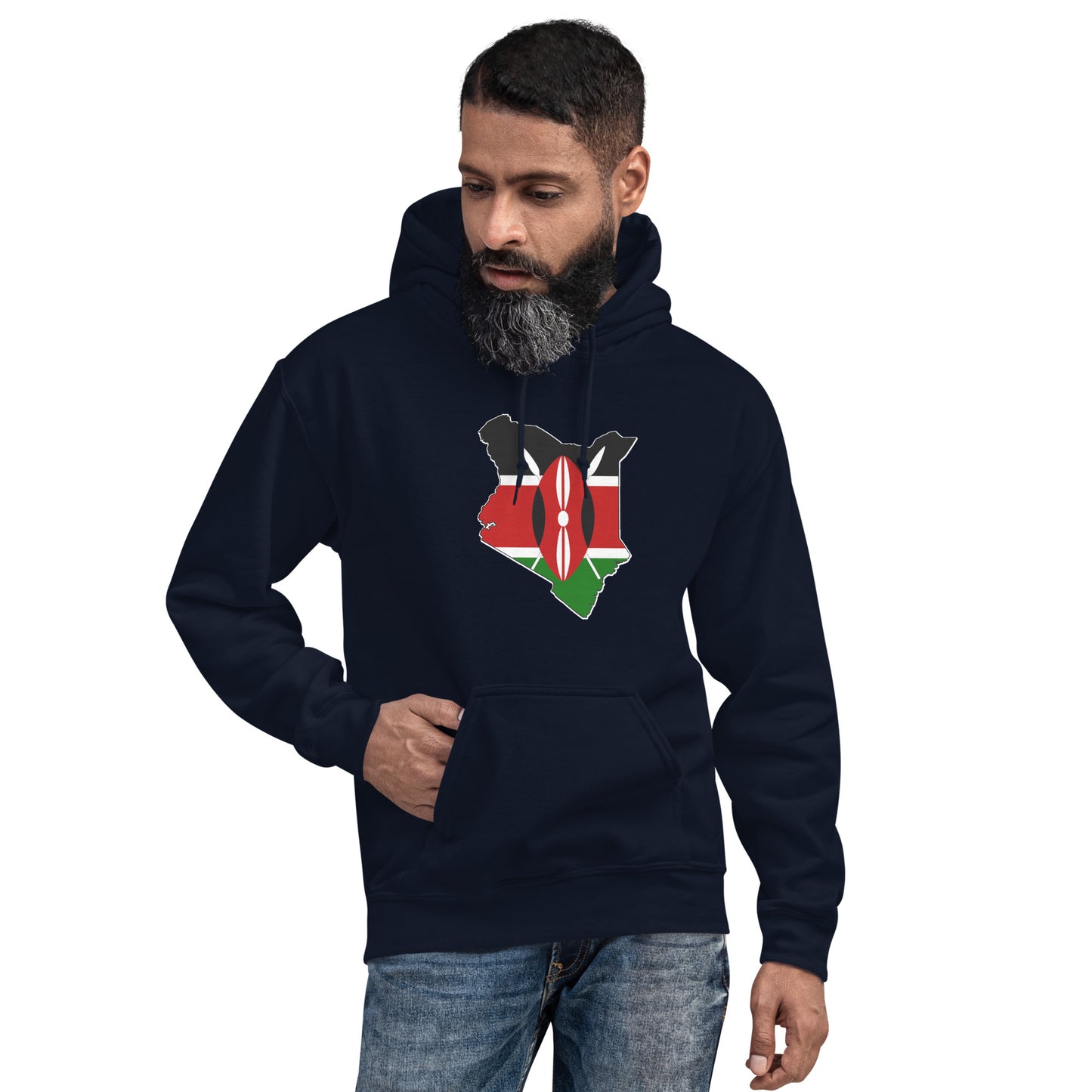 Kenyan flag map - Unisex Hoodie