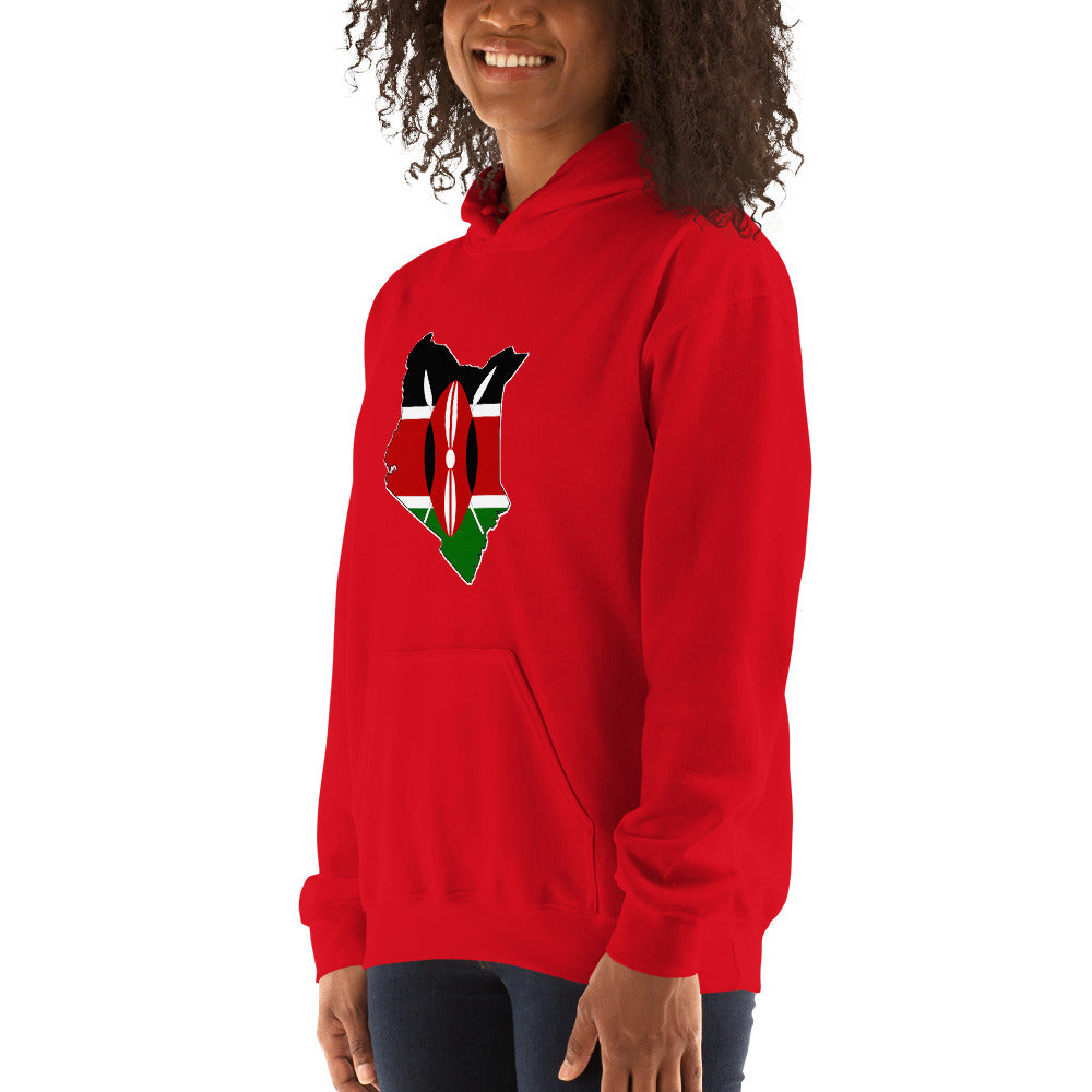 Kenyan flag map - Unisex Hoodie